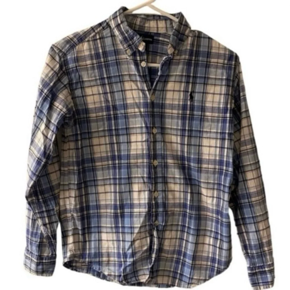 Ralph Lauren Blue Casual Button Down Shirt boys medium